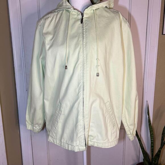 Soft Green Christopher and Banks Hooded Zip Up Jacket Coat Size Medium - Picture 1 of 10